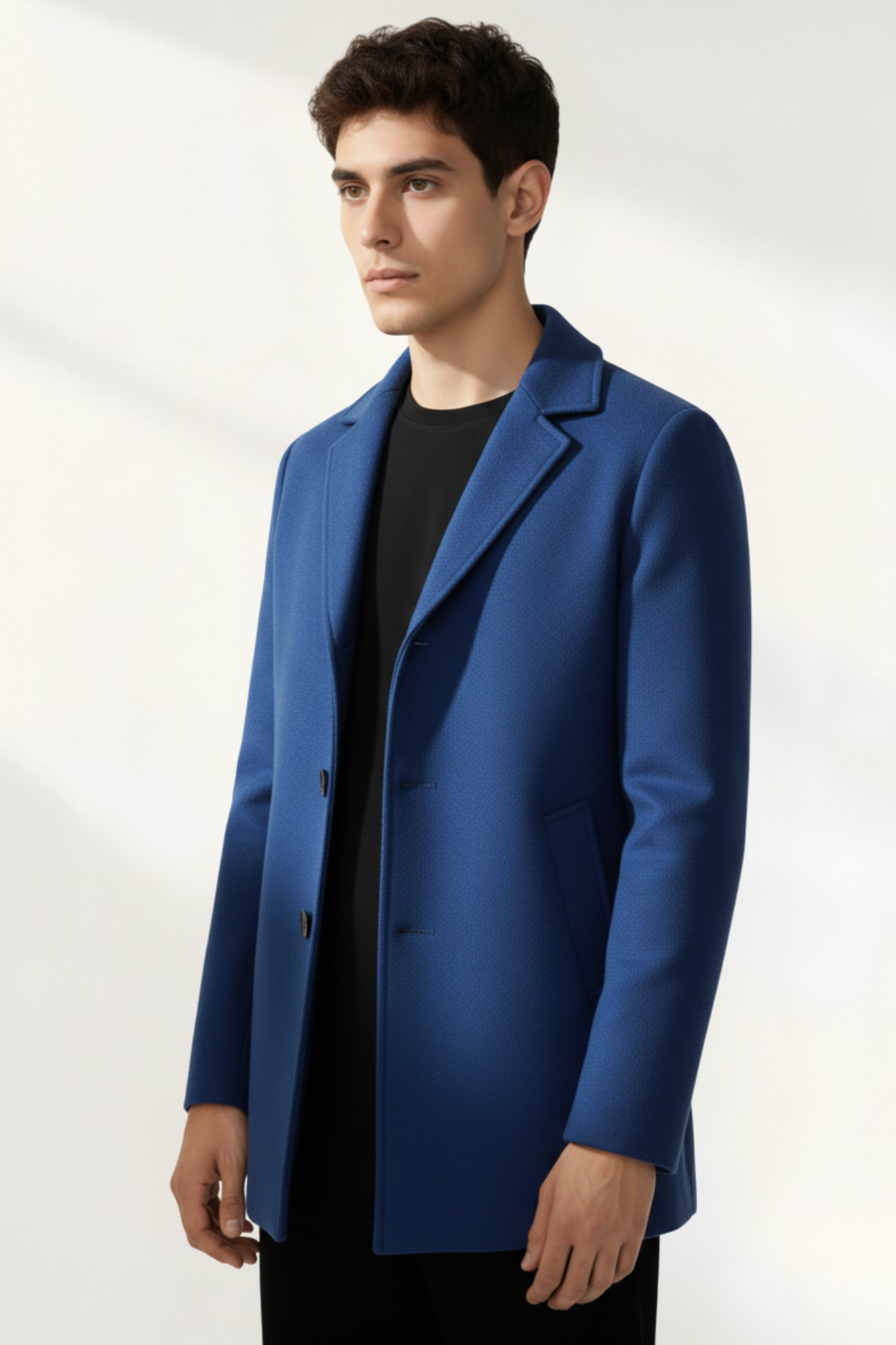 Abrigo Azul Marino Elegante para Hombre Moderno