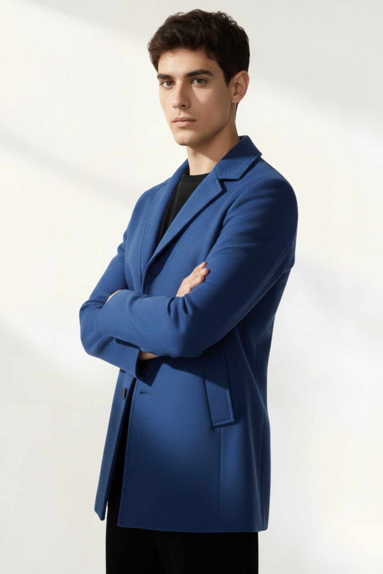 Abrigo Azul Marino Elegante para Hombre Moderno