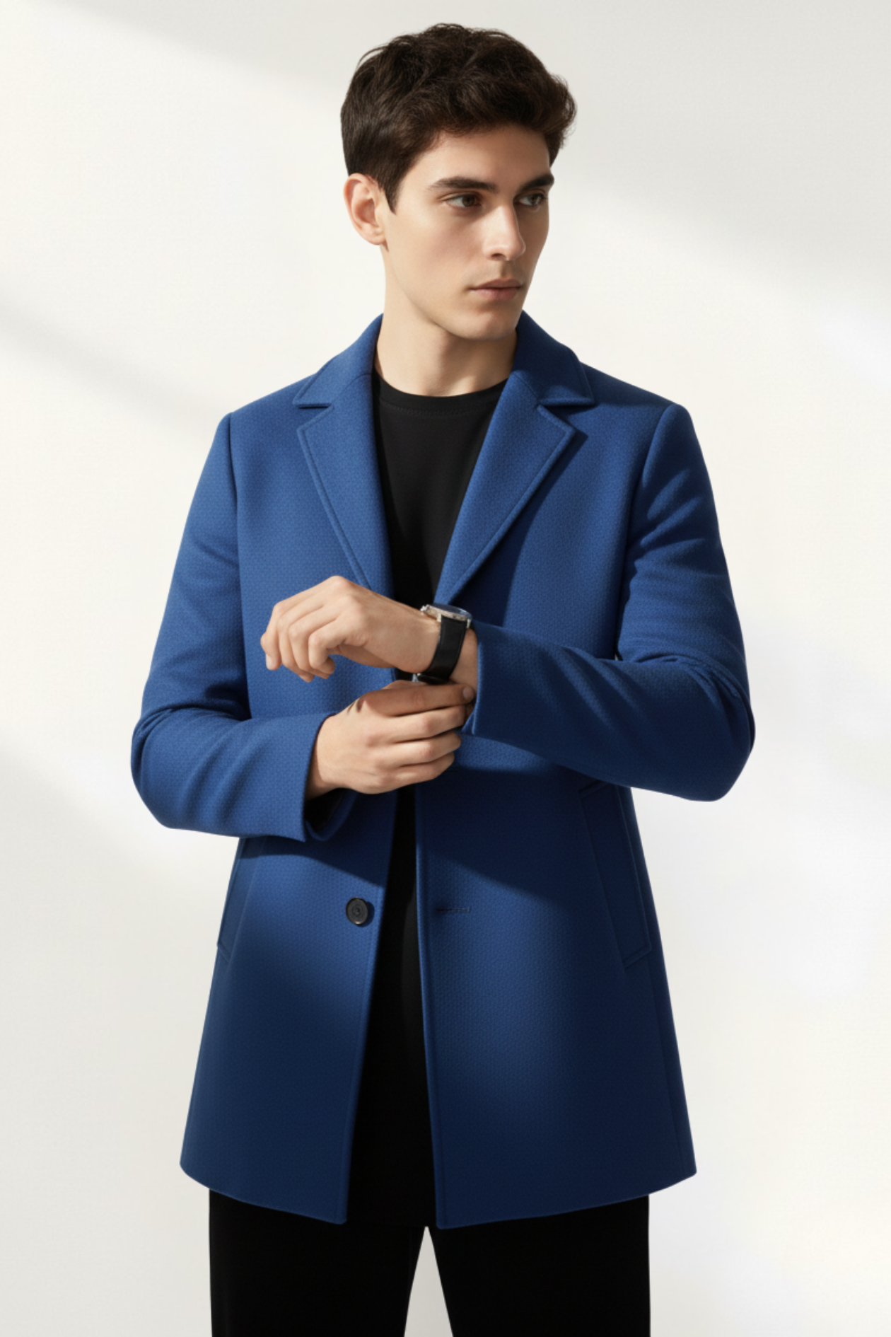 Abrigo Azul Marino Elegante para Hombre Moderno